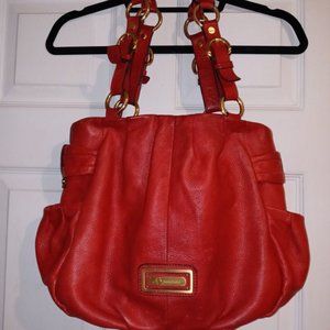 B. Makowsky Handbag Red Leather Shoulder Bag